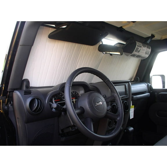 HeatShield, The Original Windshield Sun Shade, Custom-Fit for Jeep Wrangler SUV 2007-2017, Silver Series