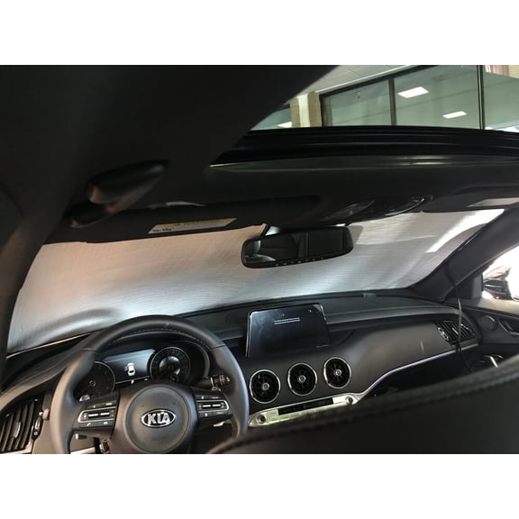 HeatShield, The Original Windshield Sun Shade, Custom-Fit for Kia Stinger Sedan 2018, 2019, 2020, 2021, Silver Series