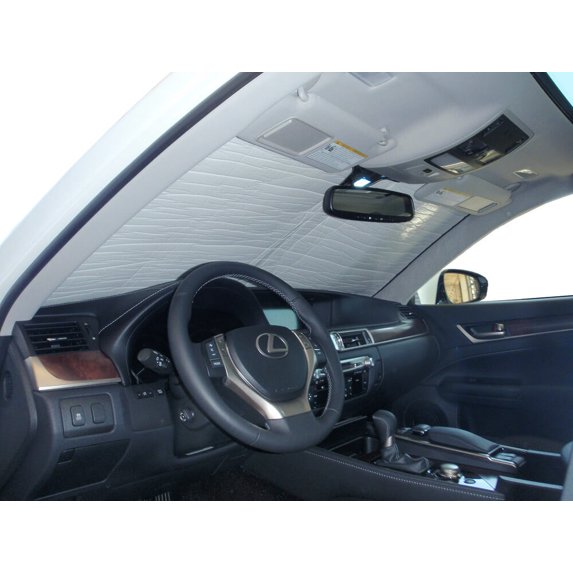 HeatShield, The Original Windshield Sun Shade, Custom-Fit for Lexus GS350 Sedan w/o Sensor 2013, 2014, 2015, 2016, 2017, Silver Series