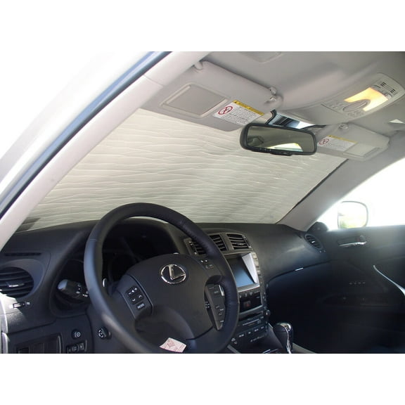 HeatShield, The Original Windshield Sun Shade, Custom-Fit for Lexus IS250 Sedan 2006, 2007, 2008, 2009, 2010, 2011, 2012, 2013, Silver Series