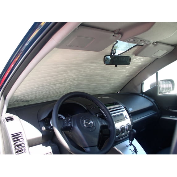 HeatShield, The Original Windshield Sun Shade, Custom-Fit for Mazda 5 Minivan 2006, 2007, 2008, 2009, 2010, Silver Series