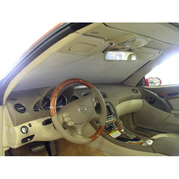 HeatShield, The Original Windshield Sun Shade, Custom-Fit for Mercedes-Benz SL500 Convertible 2003, 2004, 2005, 2006, 2007, 2008, Silver Series