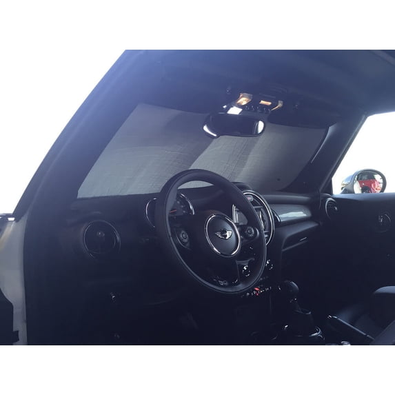HeatShield, The Original Windshield Sun Shade, Custom-Fit for Mini Cooper Hatchback (3D) w/o Sensor 2014, 2015, 2016, 2017, 2018, 2019, Silver Series