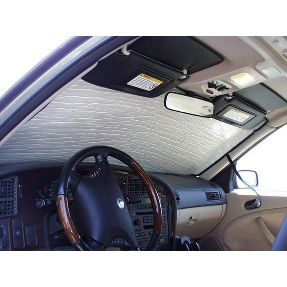 HeatShield, The Original Windshield Sun Shade, Custom-Fit for Saab 9-3 Sedan 2003-2011, Silver Series