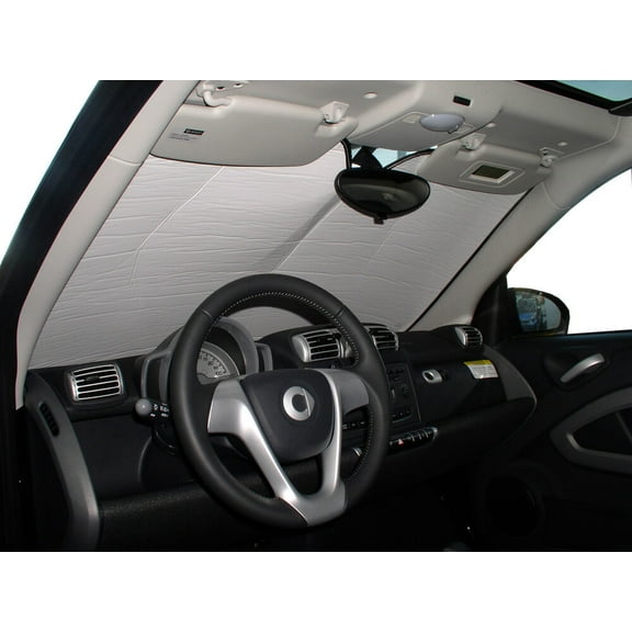HeatShield, The Original Windshield Sun Shade, Custom-Fit for Smart Fortwo Convertible 2008, 2009, 2010, 2011, 2012, 2013, 2014, 2015, Silver Series