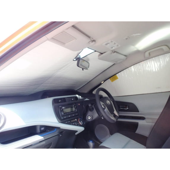 HeatShield, The Original Windshield Sun Shade, Custom-Fit for Toyota Prius C Hatchback (5D) 2012, 2013, 2014, 2015, 2016, Silver Series