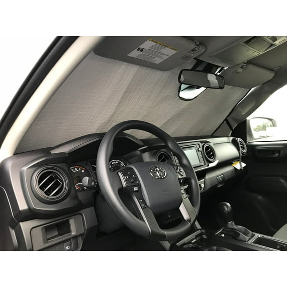 HeatShield, The Original Windshield Sun Shade, Custom-Fit for Toyota Tacoma Truck (Crew Cab) 2018, 2019, 2020, 2021, Silver Series