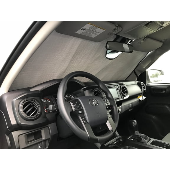 HeatShield, The Original Windshield Sun Shade, Custom-Fit for Toyota Tacoma Truck (Extended Cab) 2018, 2019, 2020, 2021, Silver Series
