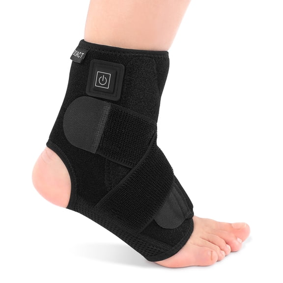 Heated Ankle Brace, Heating Foot Drop Orthotic Brace Ankle Warmers Ankle Heating Pad Compression Sleeve USB Charging Ankle Protector For Achilles Tendonitis, Sprain Swelling,