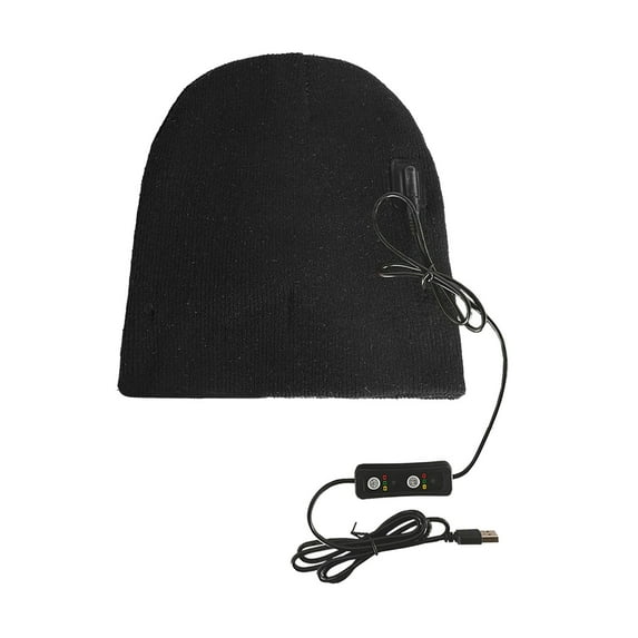 Heated Beanie Hat for Men & Women - USB Powered Winter Knit Hat Warmer for Skiing, Fishing, Motorcycling & Cold Weather Activities (Not Rechargeable)