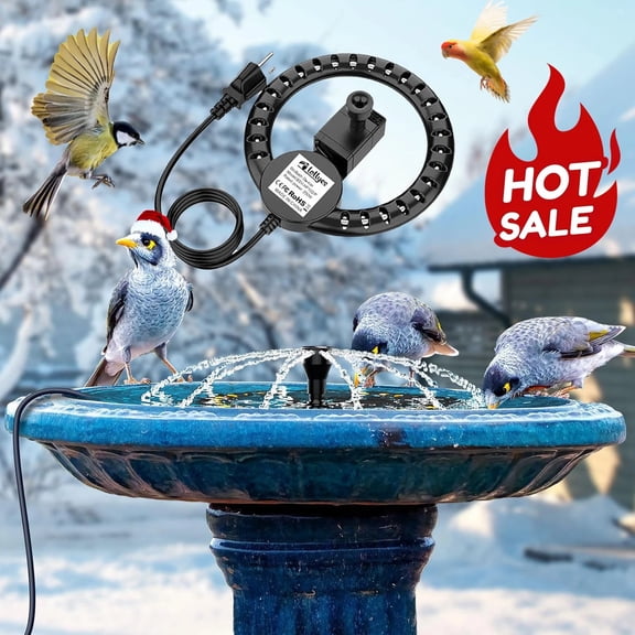 Heated Bird Bath for Outdoor Winter, Birdbath Heater with Pump, Thermostatic NEW