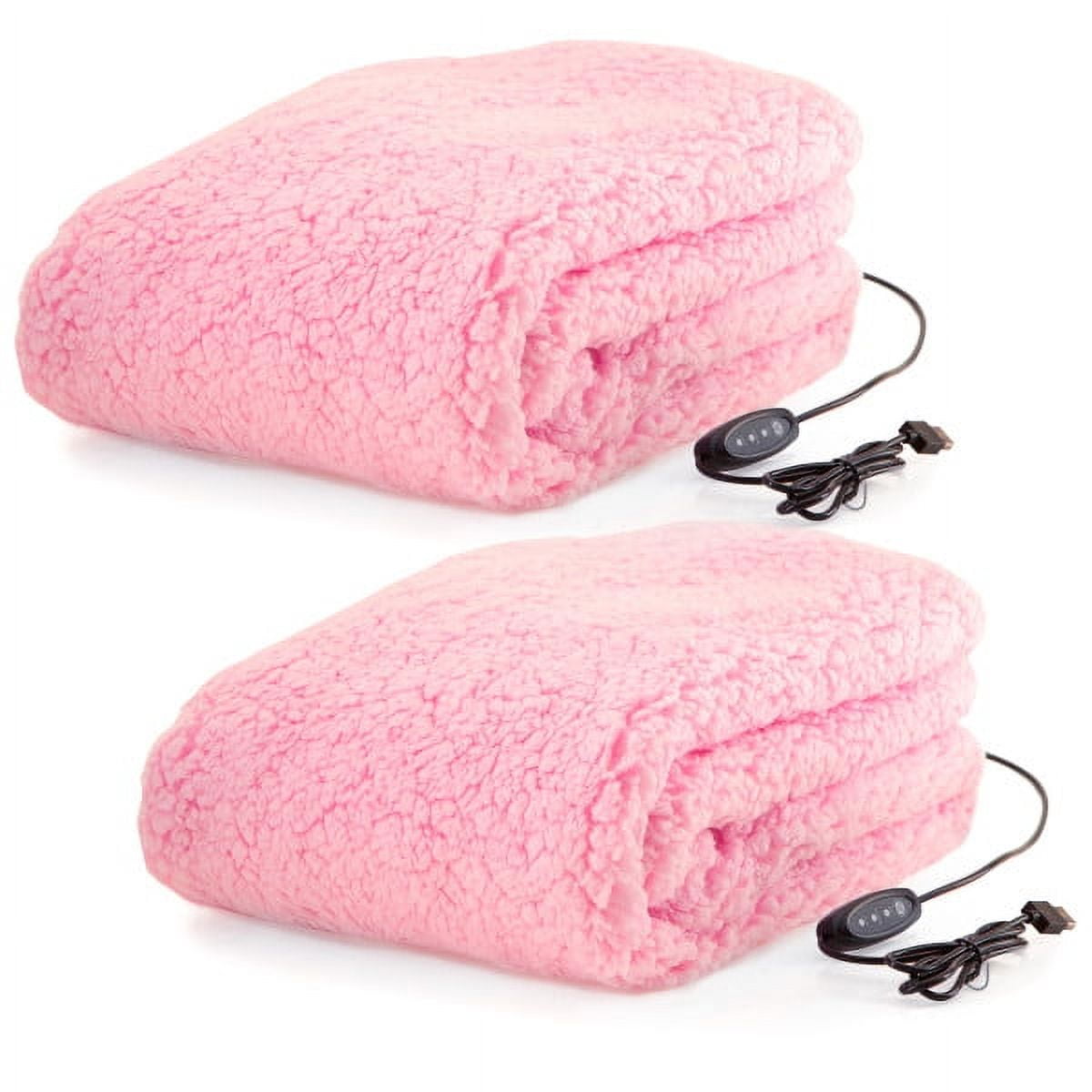 Heated Blanket 2Pack USBPowered Sherpa Throw Blankets for Travel
