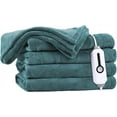 thumbnail image 1 of Heated Blanket 62x84'' Twin Size with 4 Heating Levels 10 Hours Auto-Off Electric Throw in Cozy Plush Fabric Reversible for Home Bedding Couch - 1-teal, 1 of 13