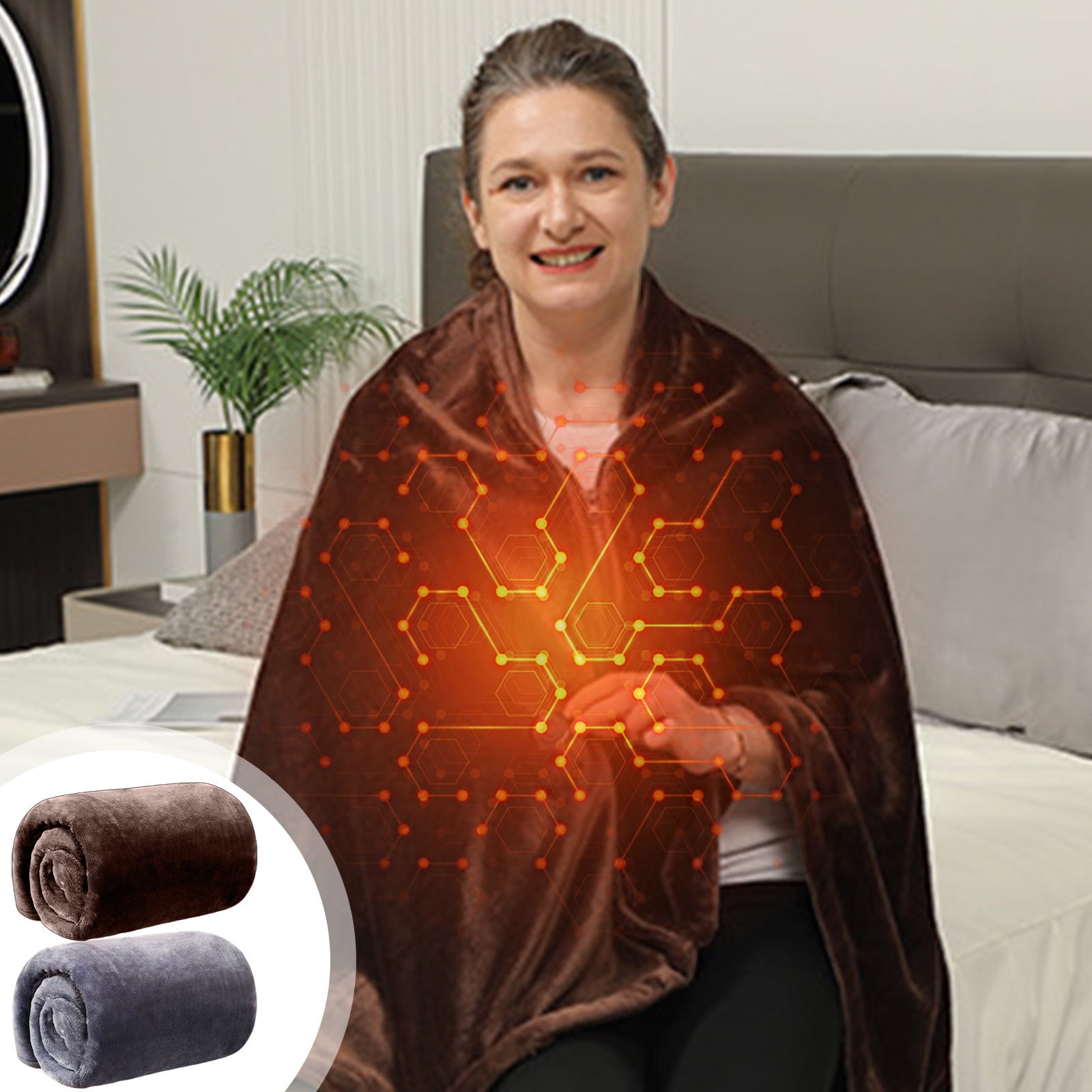 Heated Blanket Battery Operated Electric Blanket Rechargeable Heating