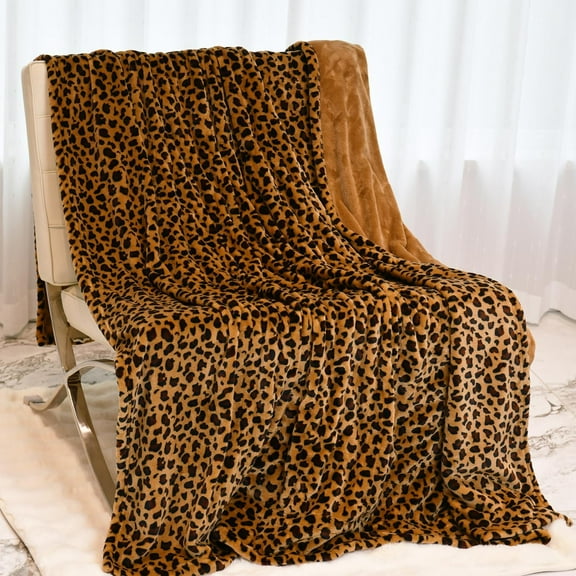 Heated Blanket Cozy Soft Electric Blanket with 4 Heating Levels & 8 Hours Auto Off Overheat Protection Machine Washable & FCC Certification Use for Home Couch (Cheetah, 50" 60")
