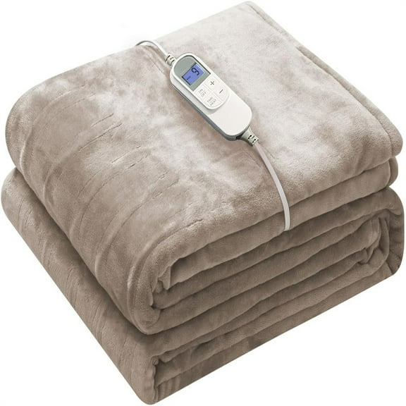 Heated Blanket Electric Blanket 72" x 84" Full Size with 10 Heating Levels and 12 Hours time Settings, Flannel Fast-Heating Electric Blanket, Machine Washable