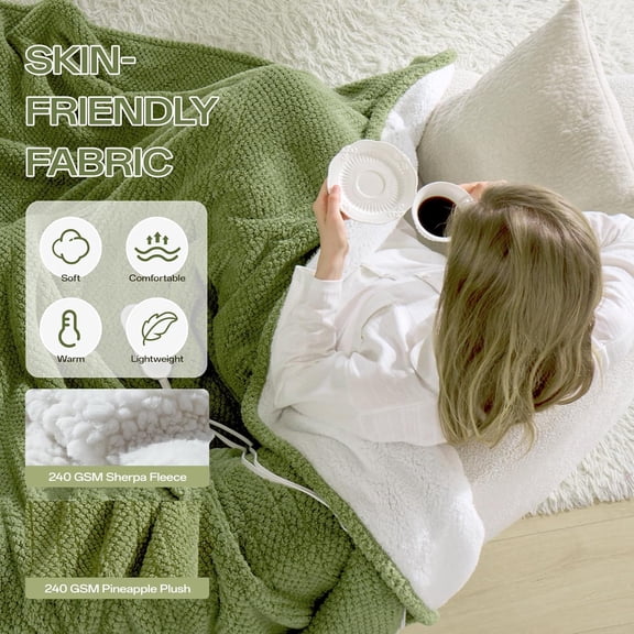 3D Pineapple Jacquard Heated Blanket - Full Size