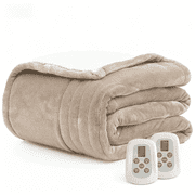 Heated Blanket Electric Blanket Queen Size 84"x90" Fast Heating Electric Blanket with Dual Control 10 Heat Levels & 10 Hours Auto-Off Overheat Protection Soft Flannel Heated Blanket Machine Washable