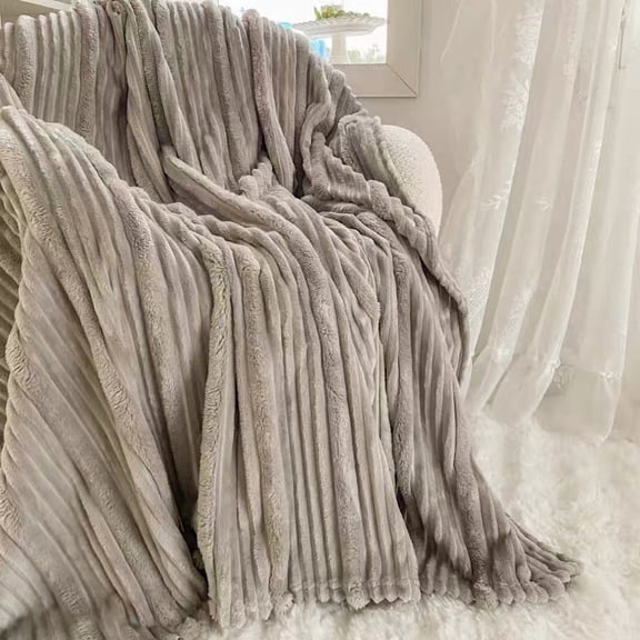 Heated Blanket Electric Throw 50"x60",5 Heat Levels 4H Auto Off,Light Grey