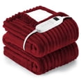 thumbnail image 1 of Heated Electric Throw Blanket, 50"x60", 6 Heat Levels, Auto-Off Timer, Machine Washable, Red, 1 of 8