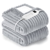 Heated Electric Throw Blanket, 50"x60", 6 Heat Levels, Auto-Off Timer, Machine Washable, Gray