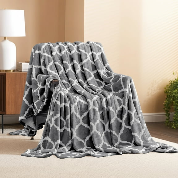 Heated Blanket Electric Throw 50X60, Heating Throw with 10 Levels 8 Hours Auto Off, Grey Soft Cozy Flannel Blanket Winter Warmer, Heated Protection ETL Certification Keep Warming in Home