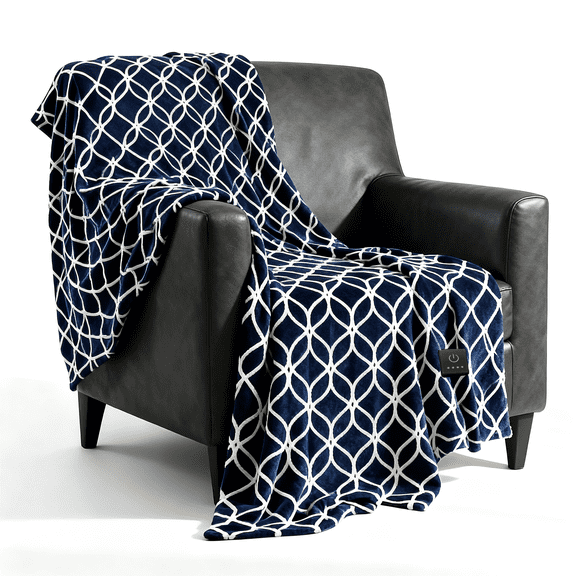 Heated Blanket Electric Throw Blanket with Built-in Button Controller 50"x60" One-Touch Cozy Warm 4 Heat Levels & 4 Hours Auto-off Overheat Protection