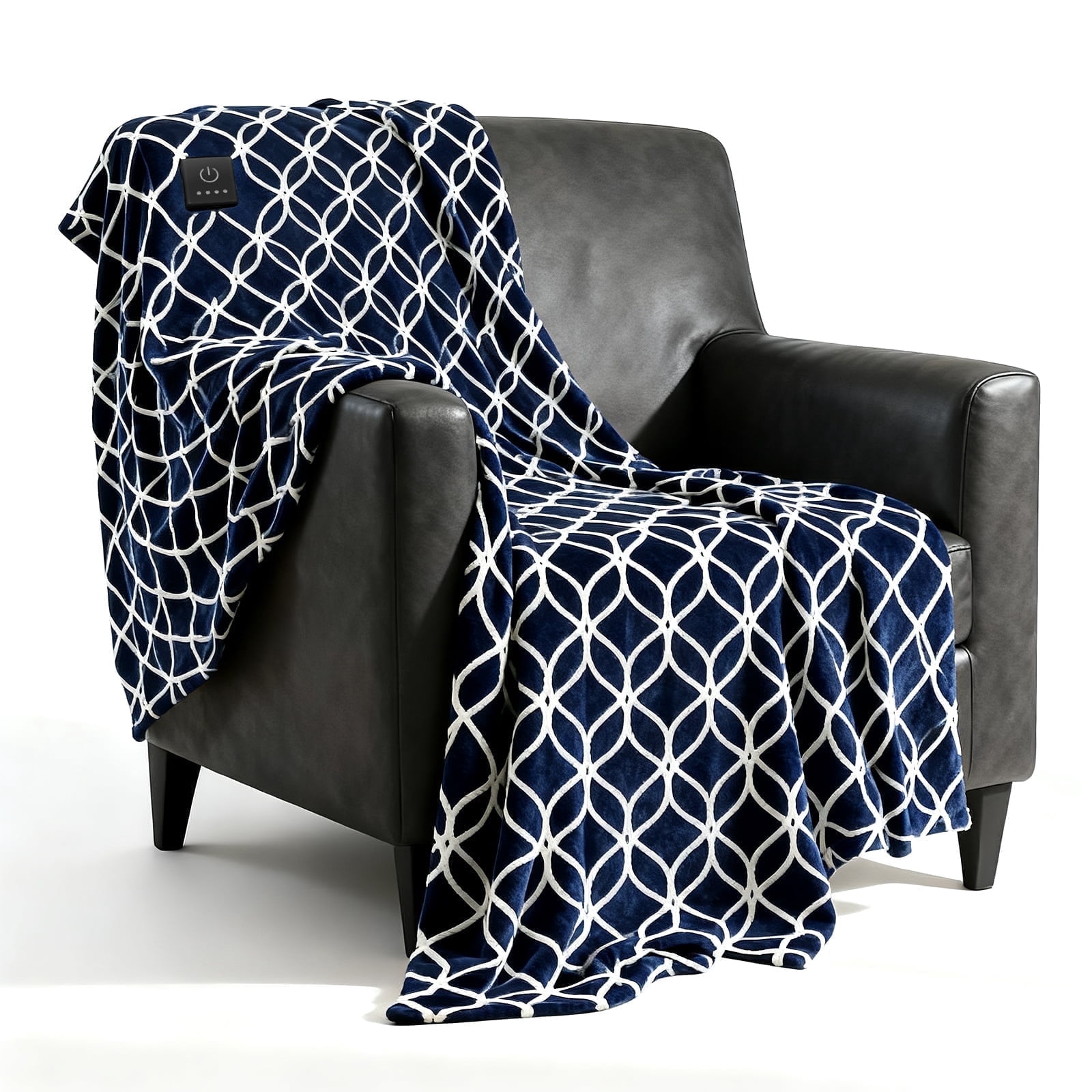 WATO FT Heated Blanket Electric Throw Blanket with Built-in Button Controller 50"x60" One-Touch Cozy Warm 4 Heat Levels & 4 Hours Auto-off Overheat Protection