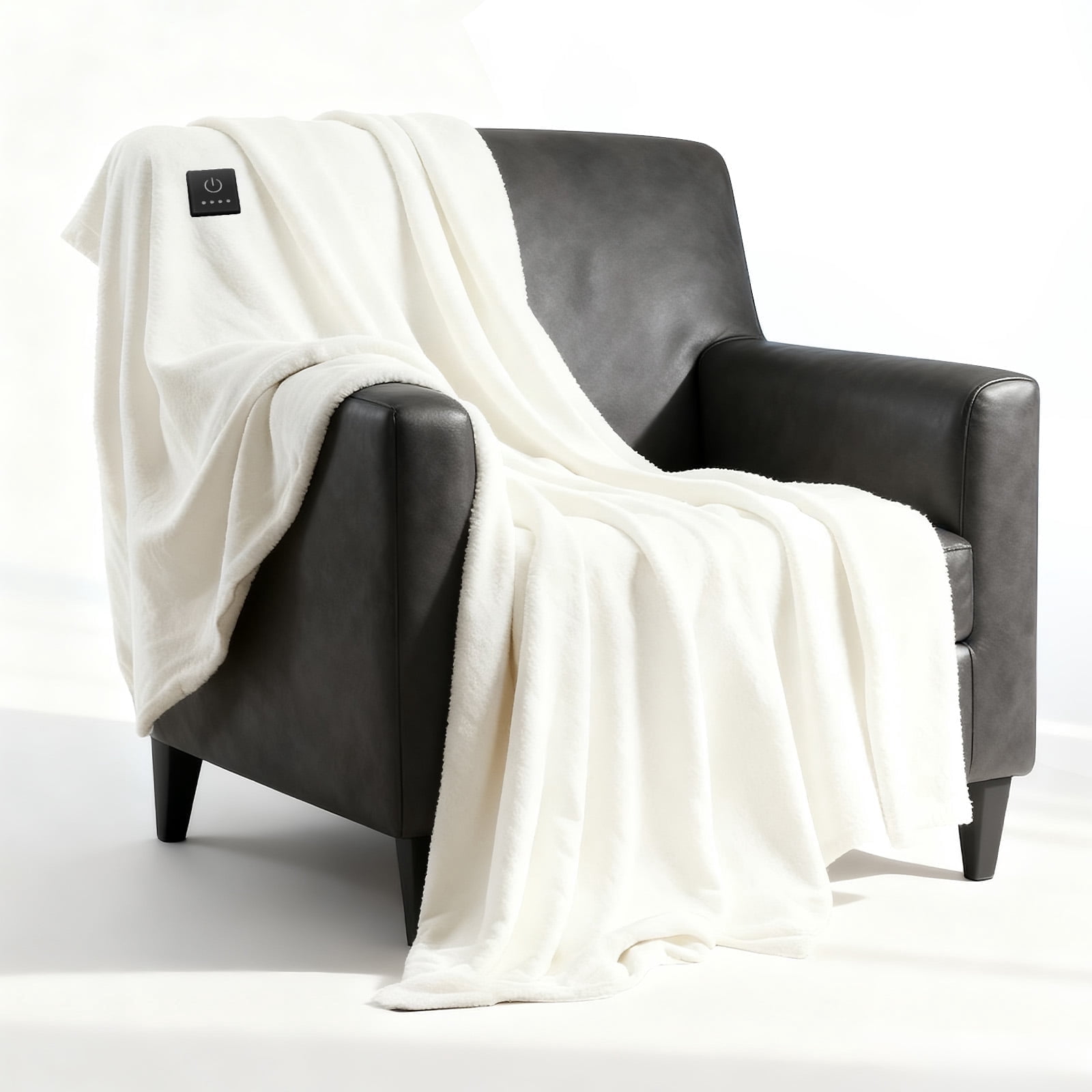 Heated Blanket Electric Throw Blanket with Built-in Button Controller 50"x60" One-Touch Heating Electric Blanket with 4 Heat Levels & 4 Hours Auto-Off Overheat Protection Cozy Soft Flannel