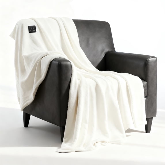 Heated Blanket Electric Throw Blanket with Built-in Button Controller 50"x60" One-Touch Heating Electric Blanket with 4 Heat Levels & 4 Hours Auto-Off Overheat Protection Cozy Soft Flannel