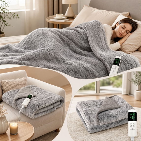 Heated Blanket Electric Throw, Heated Blanket Throw Blanket with ...