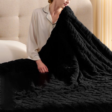 Heated Blanket Electric Twin 62"X84", Heating Blanket with 10 Heat Levels 1/2/4/6/8 Hours Auto-Off Overheat Protection, Soft Flannel Sherpa Warm Heater, ETL Certified Black