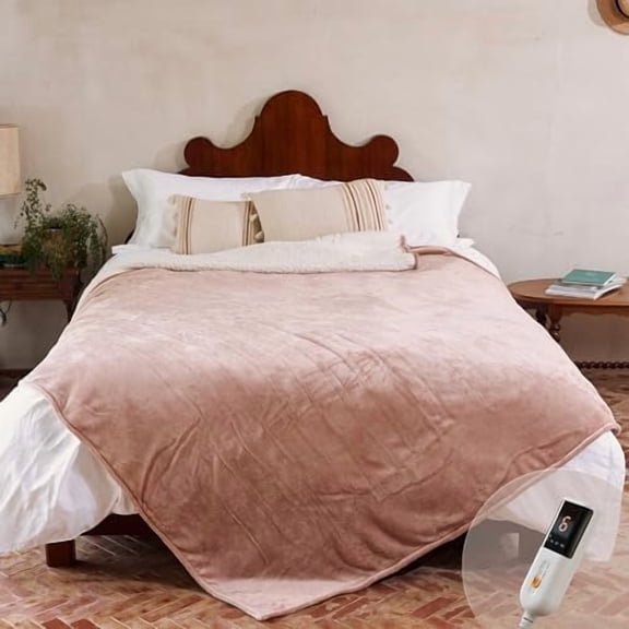 Heated Blanket Full Size - Electric Blanket with 6 Heating Levels & 10 Hour Auto Off, ETL Certified (72X84 Inch Rose Dust)