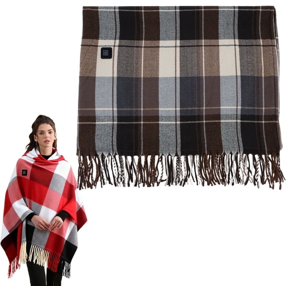 Heating Pad Heated Blanket Heated Shawl for Women Portable Wearable Usb Heating Blanket Soft Warm Zipper Scarf for Winter Home Travel