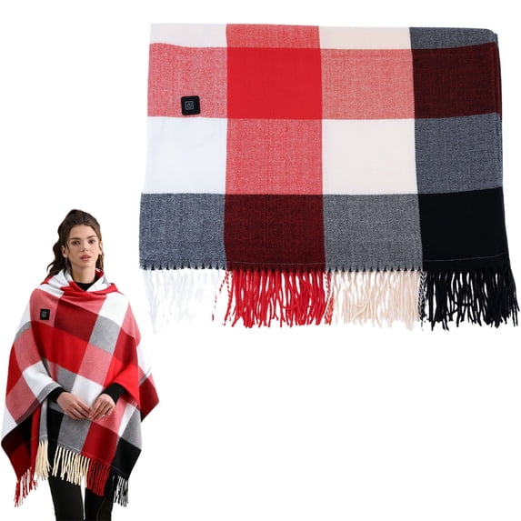 Heating Pad Heated Blanket Heated Shawl for Women Portable Wearable Usb Heating Blanket Soft Warm Zipper Scarf for Winter Home Travel