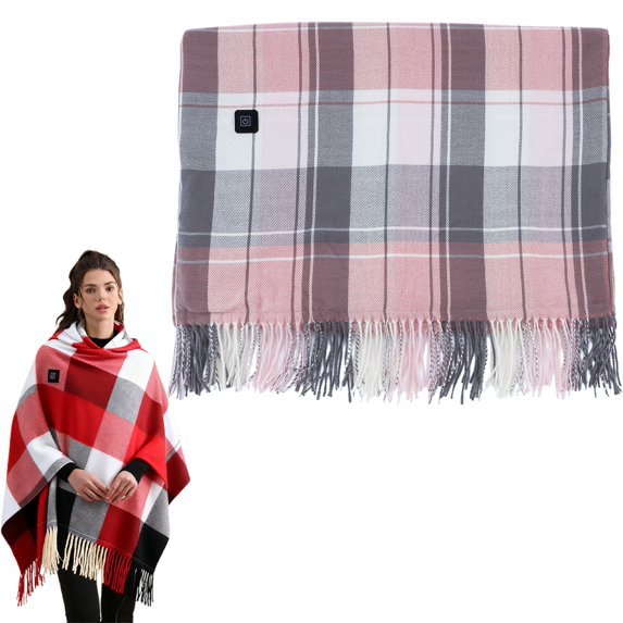 Heating Pad Heated Blanket Heated Shawl for Women Portable Wearable Usb Heating Blanket Soft Warm Zipper Scarf for Winter Home Travel