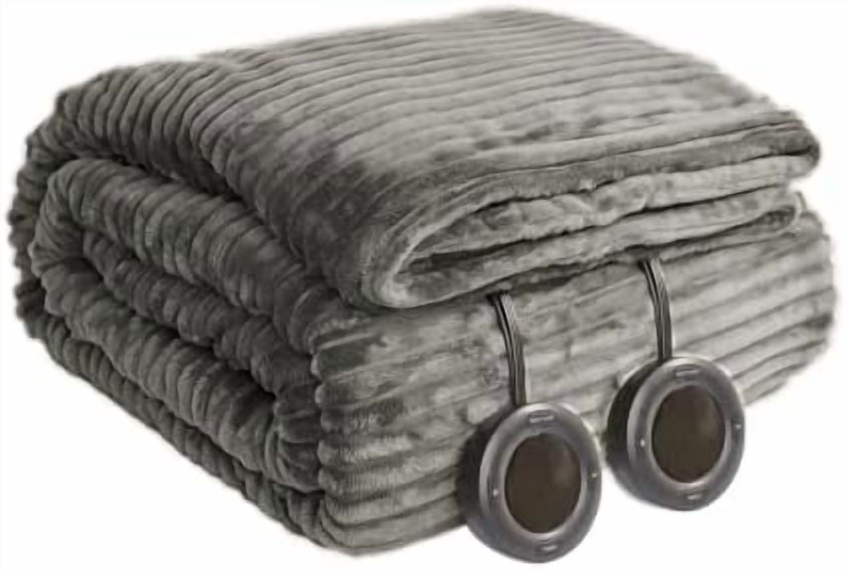 Heated Blanket King Size 100"x90",ETL Certification-6 Heating Levels Electric Blanket&1-10 Hour Auto Off,Heating Blanket with Dual Controller (Grey)