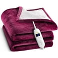 thumbnail image 1 of Heated Blanket, Machine Washable Extremely Soft & Comfortable Electric Blanket Throw Fast Heating with Hand Controller 10 Heating Settings & auto Shut-Off (Red, 50 x 60), 1 of 13