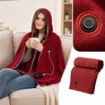 thumbnail image 1 of Heated Blanket, Portable Wearable USB Heated Poncho Shawl with Hood & Zipper and Soft Fleece Lining, Electric Heating Wrap for Indoor and Outdoor, Warm Winter Gift for Men and Women, 1 of 6