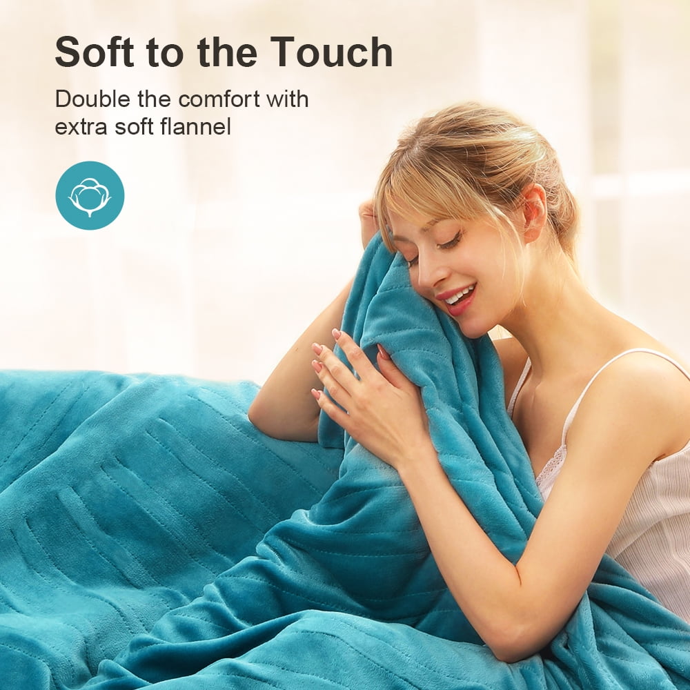 Heated Blanket Throw, Homech Full 72 x 84 Oversized Electric Flannel  Blanket with 10 Heating Levels, 1-12 Timer Settings, ETL Certified, Machine  Washable, Blue - Walmart.com