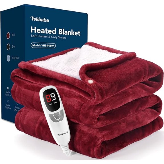 Heated Blanket Throw, Wearable Heated Blanket Two Buttons, 50x60 Inches Soft Fla