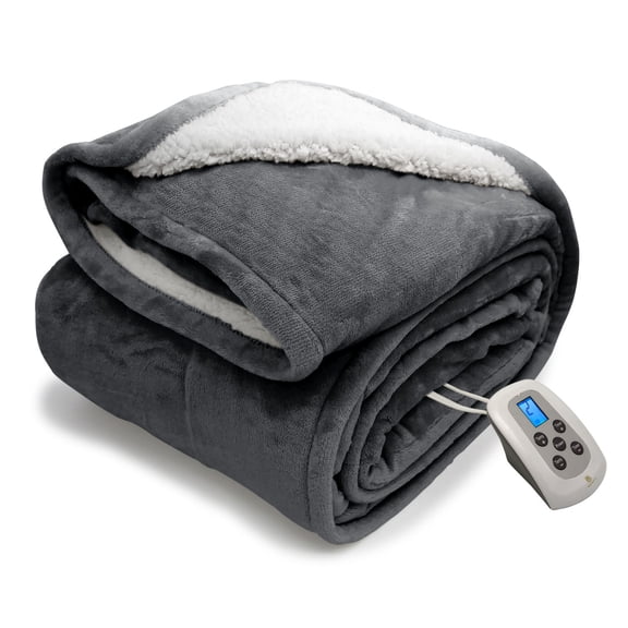 Marquess Gray Polyester Electric Blanket, Twin