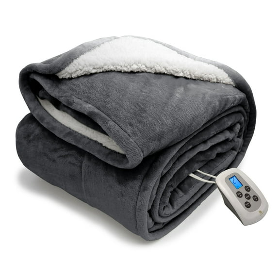 Marquess Gray Polyester Electric Blanket, Twin