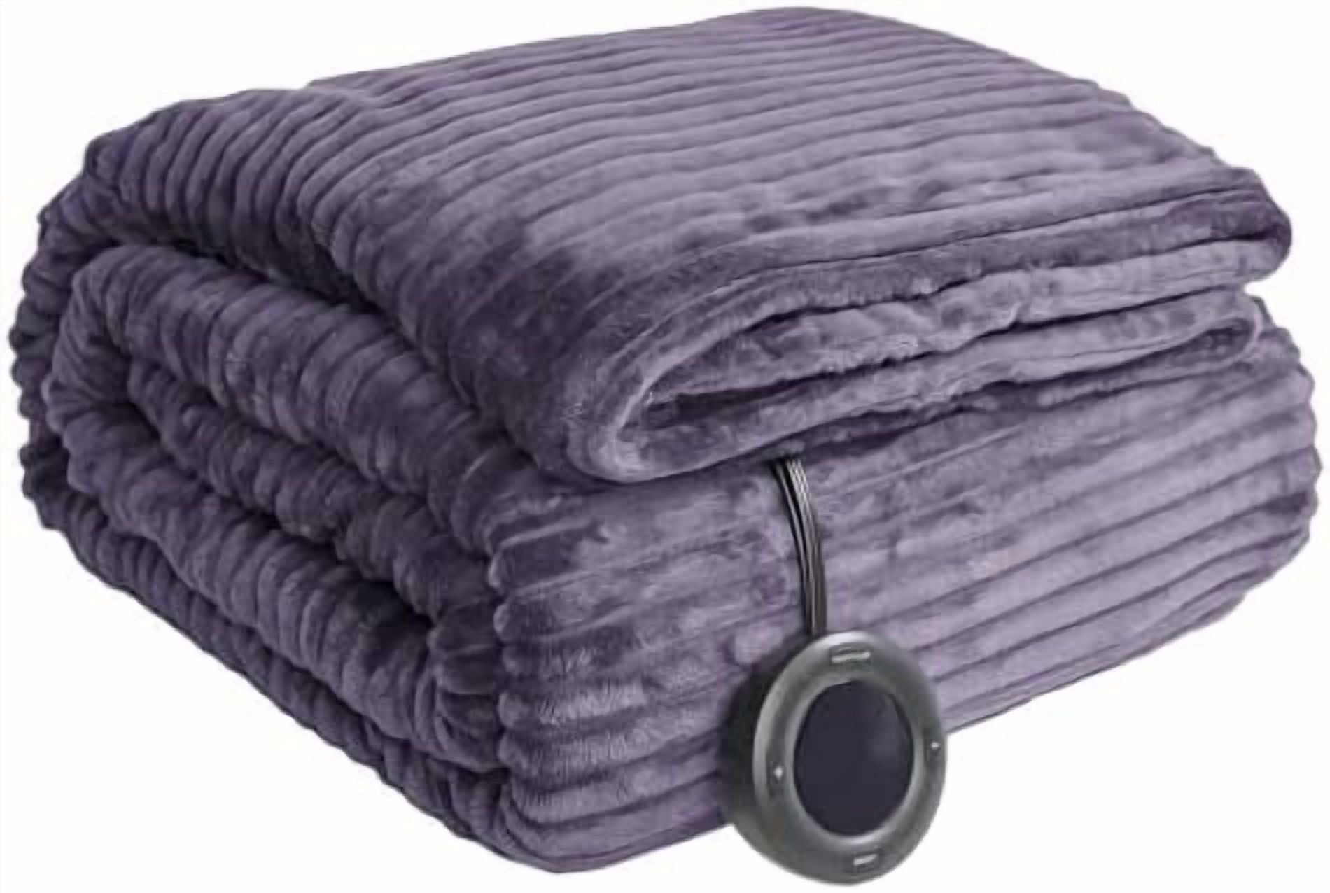 Heated Blanket Twin Size 62"x84",ETL Certification-10 Heating Levels Electric Blanket&1-10 Hour Auto Off,Machine Washable Heating Blanket (Purple)
