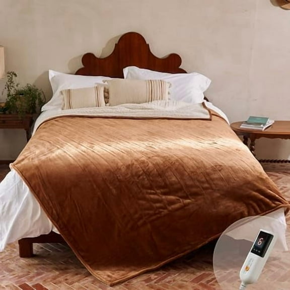 Heated Blanket Twin Size - Electric Blanket with 6 Heating Levels & 10 Hour Auto Off, ETL Certified (62X84 Inch Biscuit)