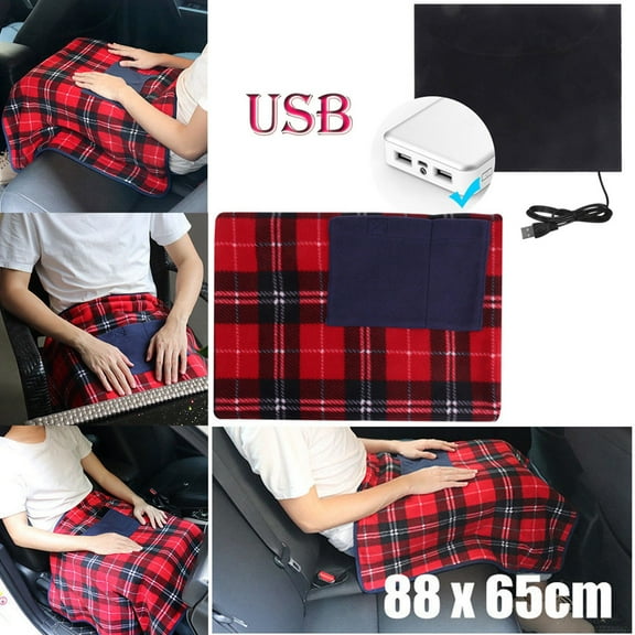 Heated Blanket Use Warm Portable Office Heated Car Heater USB Electric 5V Blanket Winter Cover Blanket Giyblacko