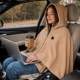thumbnail image 1 of Heated Blanket for Women, USB Wearable Heated Shawl Wrap with Hood and Zipper, Soft Fleece Lining Heating Poncho for Home Office Travel Outdoor Use, Winter Holiday Gift, 1 of 6