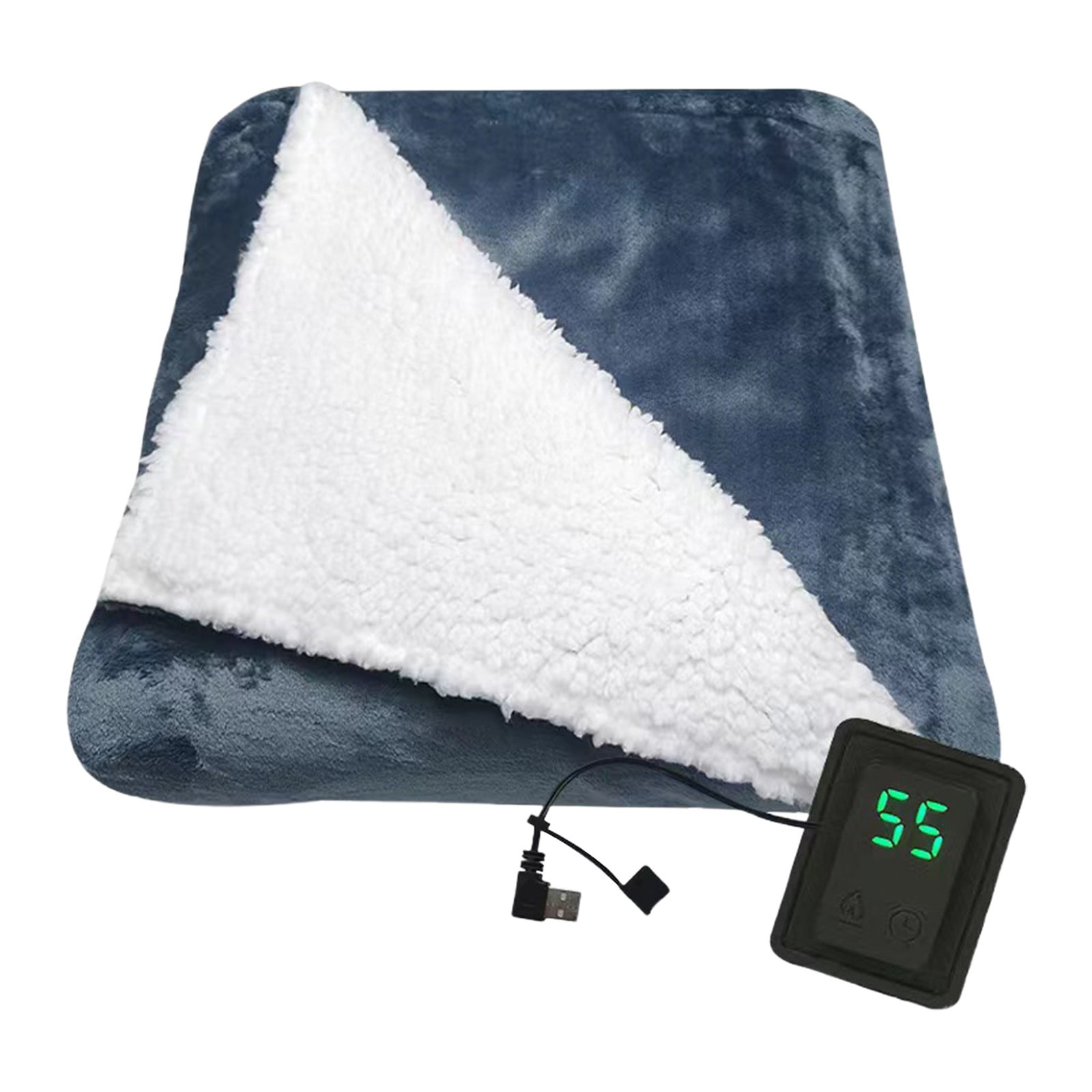 Heated Blanket with Power Bank,59"x71"Extremely Soft & Comfortable Heated Blanket Shawl,Cordless Heated Blanket,Fast Heating with 3 Heat Levels, USB