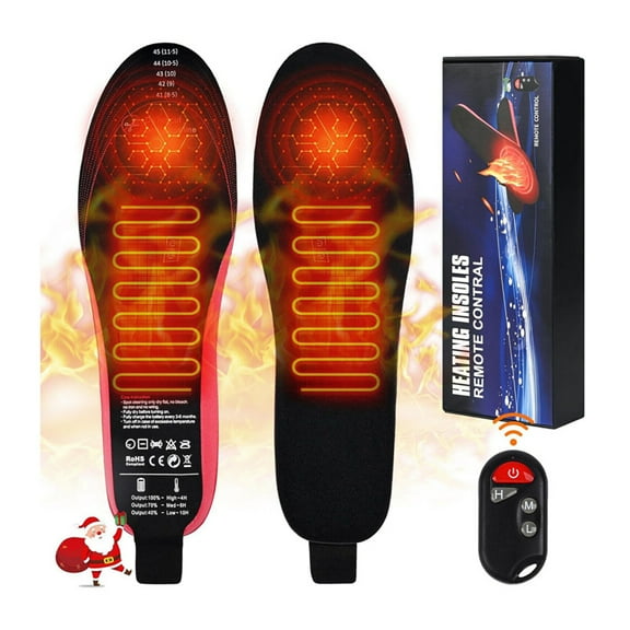 Heated Boot Insoles, Rechargeable Heated Insoles with Remote Control Breathable Soft, Heated Insoles for Men Women Rechargeable, Heated Shoe Insoles, 3 Heat Settings for Outdoor (Set-B, 35-40)