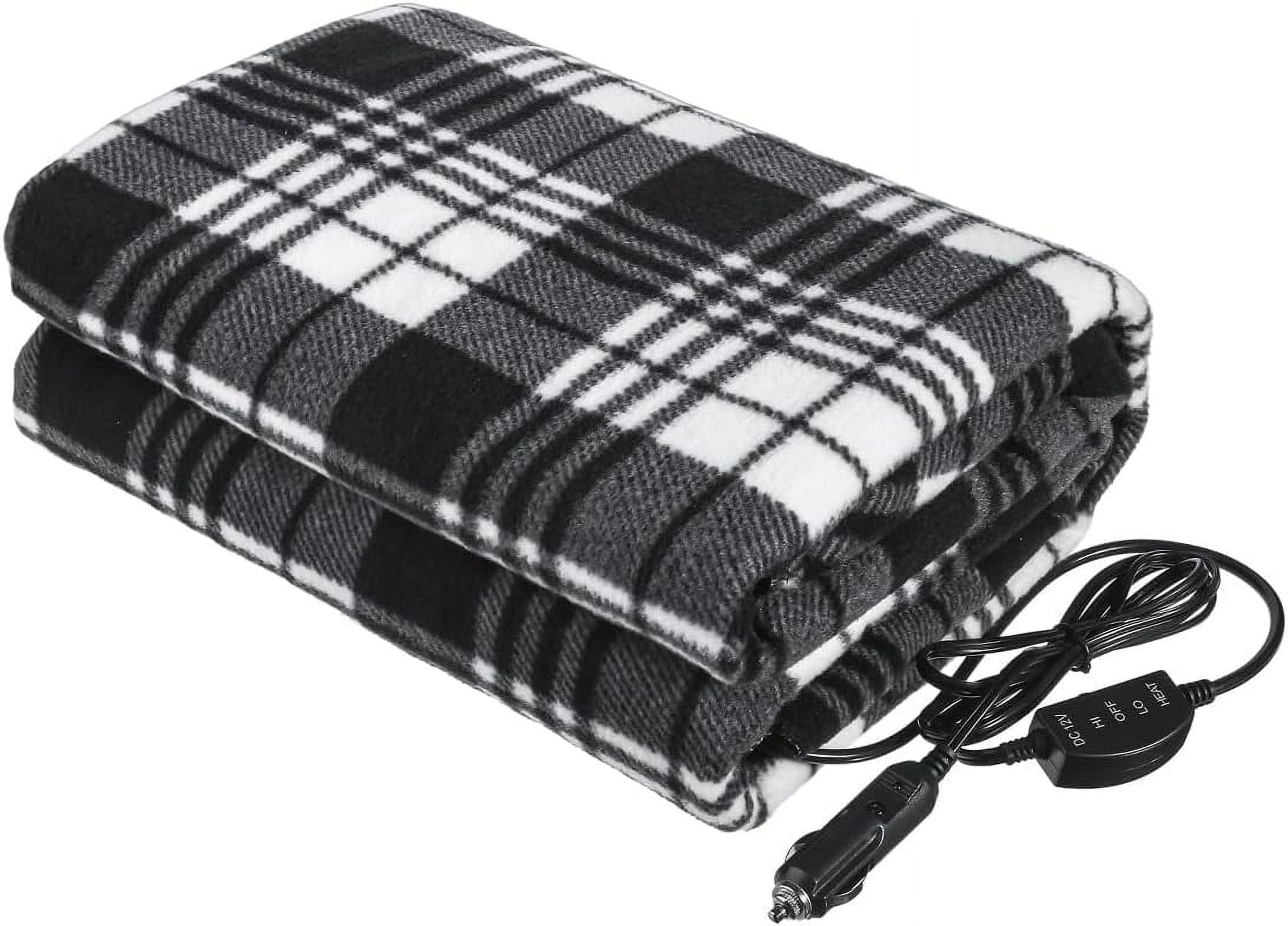 Heated Car Blanket, Travel Blanket with Temperature Controller-12-Volt ...
